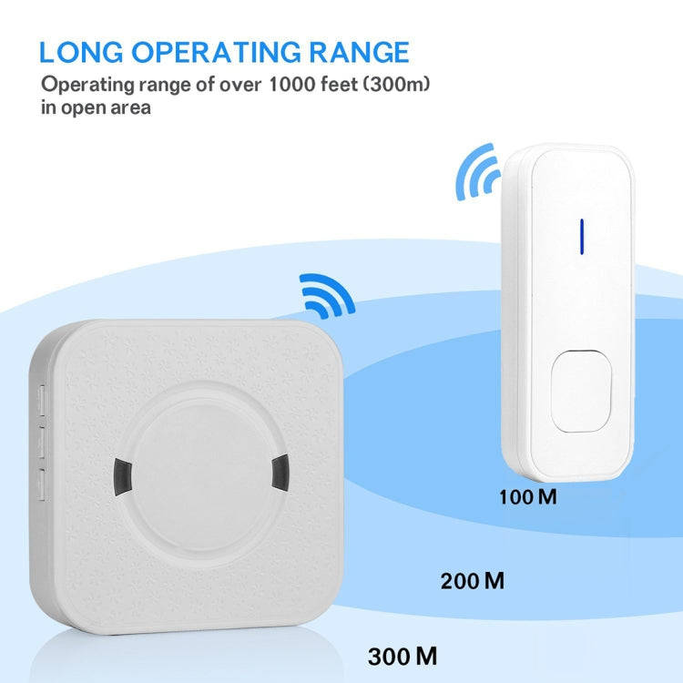 P6-B 110dB Wireless IP55 Waterproof Low Power Consumption WiFi Doorbell Receiver, 53 Music Option...