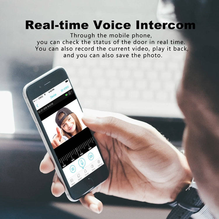 M200B WiFi Intelligent Square Button Video Doorbell, Support Infrared Motion Detection & Adaptive...