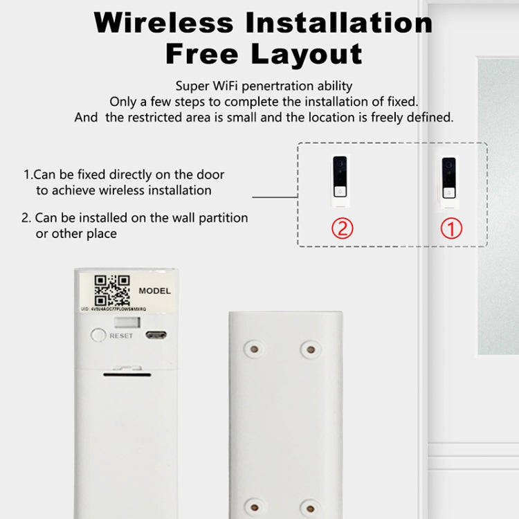 M200B WiFi Intelligent Square Button Video Doorbell, Support Infrared Motion Detection & Adaptive...