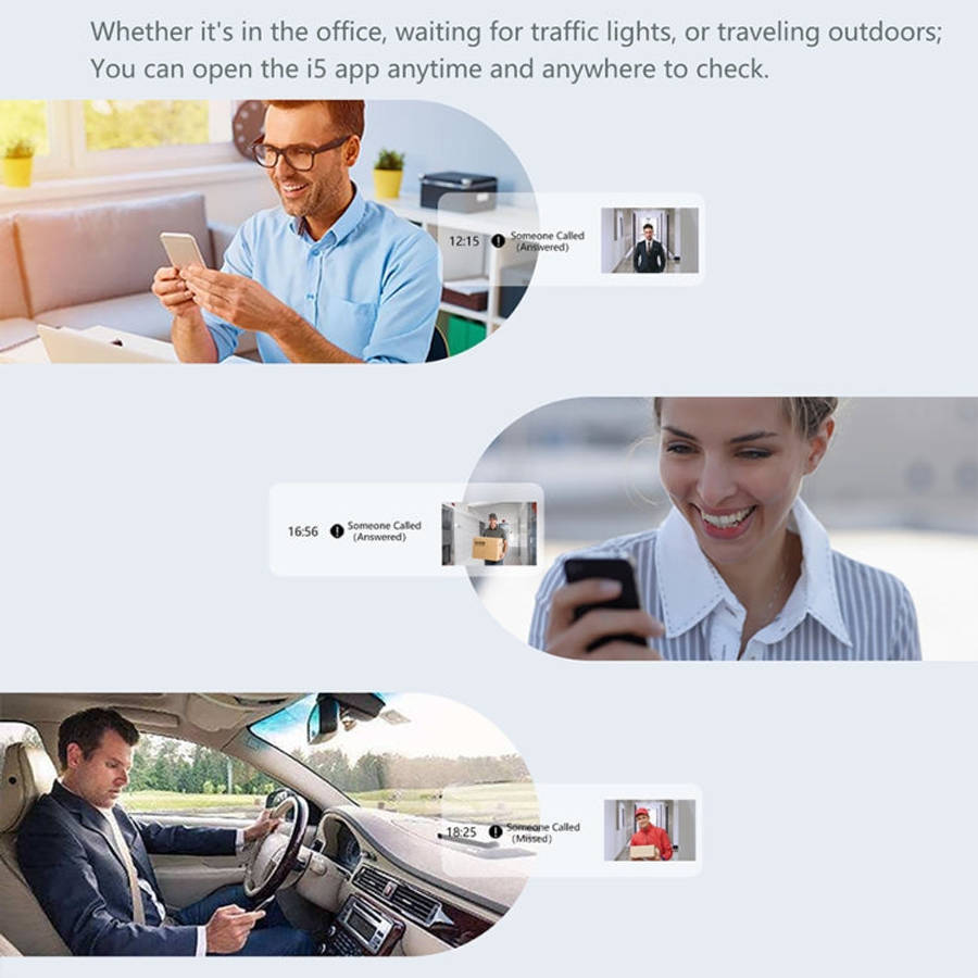 DoorBell i5 Smart Doorbell HD Wireless Bluetooth WiFi Security Camera Visual Doorbells Anti-theft...