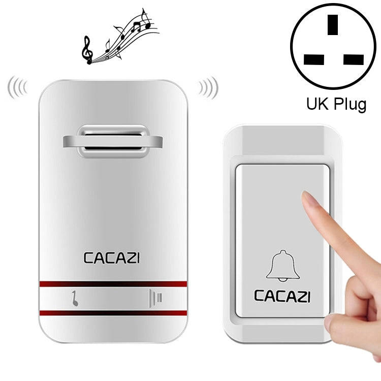 CACAZI V027G One Button One Receivers Self-Powered Wireless Home Kinetic Electronic Doorbell, UK ...