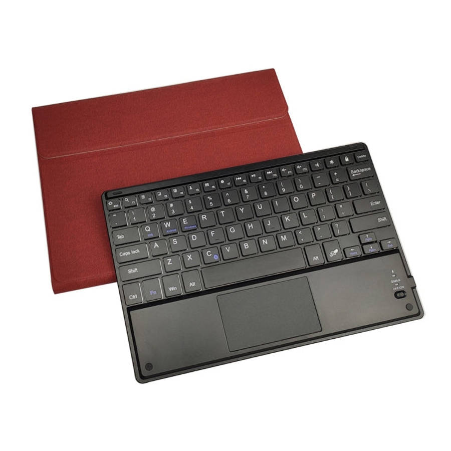 RK102C Detachable Magnetic Plastic Bluetooth Keyboard with Touchpad + Silk Pattern TPU Tablet Cas...