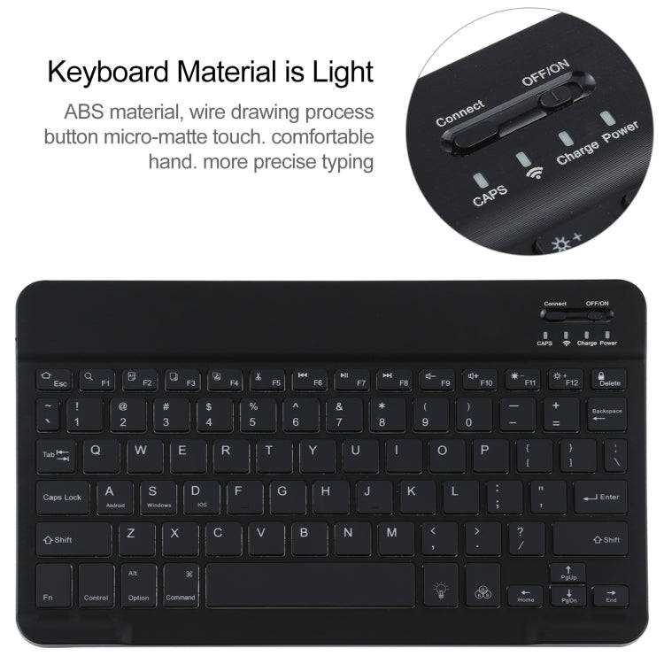 A500S Detachable Bluetooth Backlight Keyboard Ultrathin Horizontal Flip Leather Tablet Case with ...