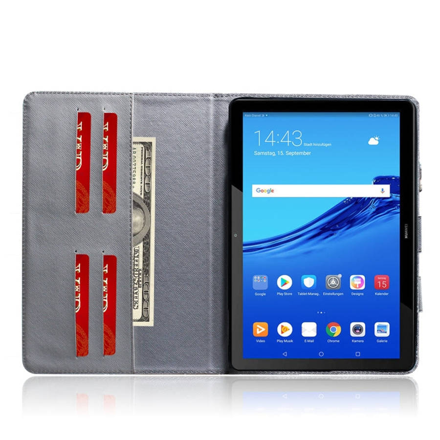 Dog Pattern Horizontal Flip Leather Case for Huawei MediaPad T5, with Holder & Card Slot & Wallet