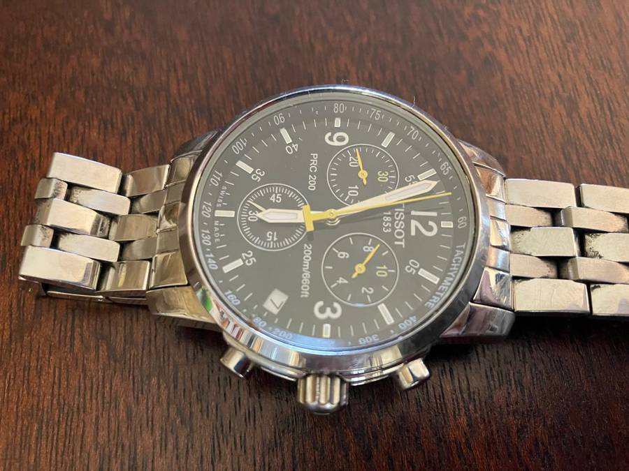 Authentic TISSOT PRC200 Stainless Steel Chronograph Mens Watch