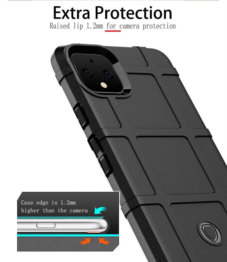 Shockproof Protector Cover Full Coverage Silicone Case for Google Pixel 4 XL (Black)