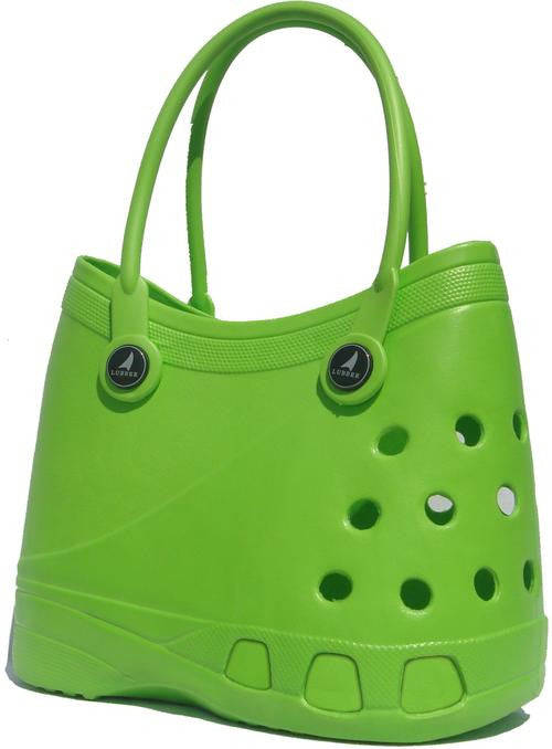 LUBBER Tote Rubber Croc Waterproof Beach Bag (Green)