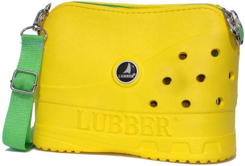 LUBBER Tote Rubber Croc Waterproof Beach Purse (Yellow)