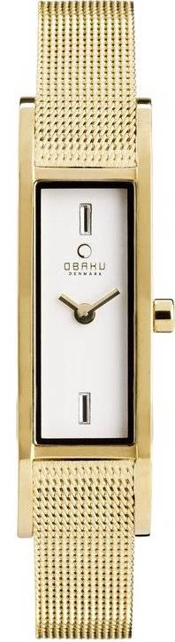 Authentic OBAKU Denmark Crystal Accented Stainless Steel Mesh Ladies Watch