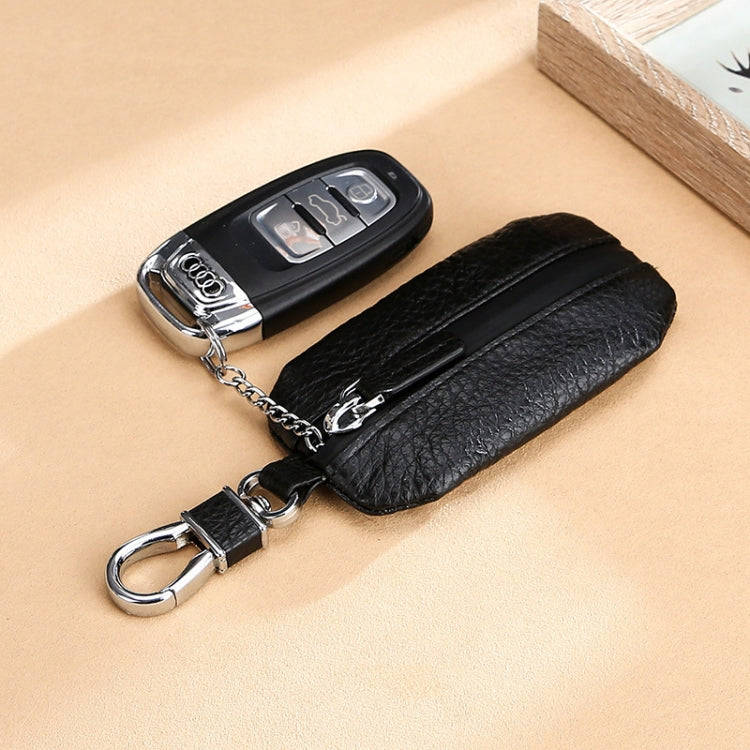 TP-9016 Litchi Texture Waterproof Zipper Car Key Bag (Green)