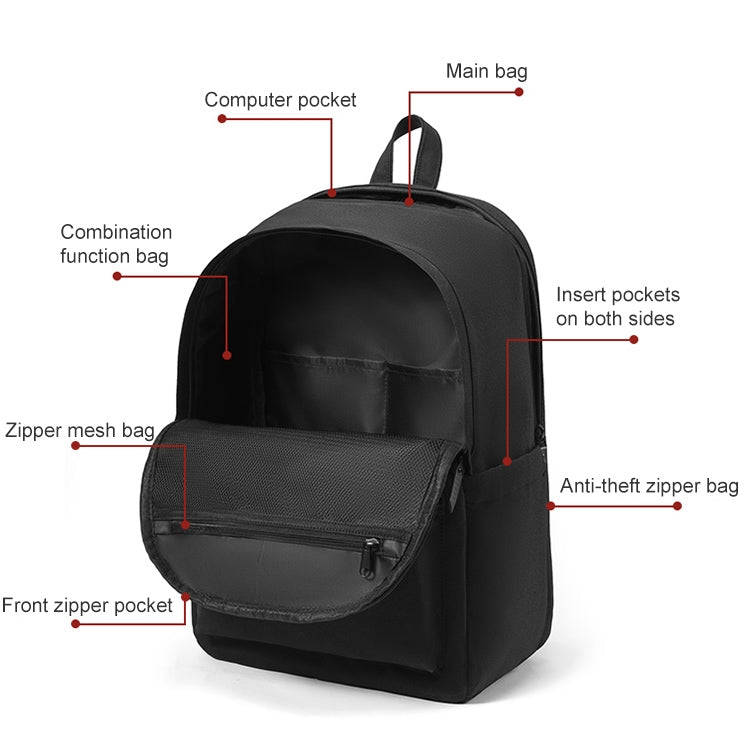 cxs-8106 Multifunctional Oxford Laptop Bag Backpack (Grey)
