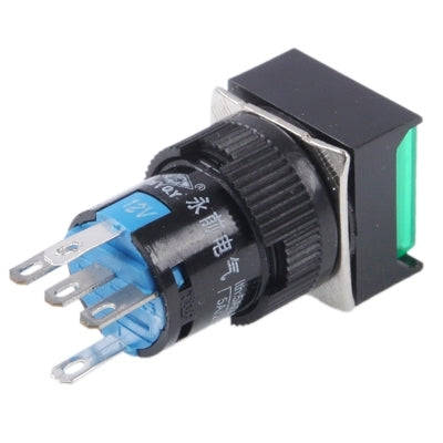 Car DIY Square Button Push Switch with LED Indicator, DC 24V(Green)