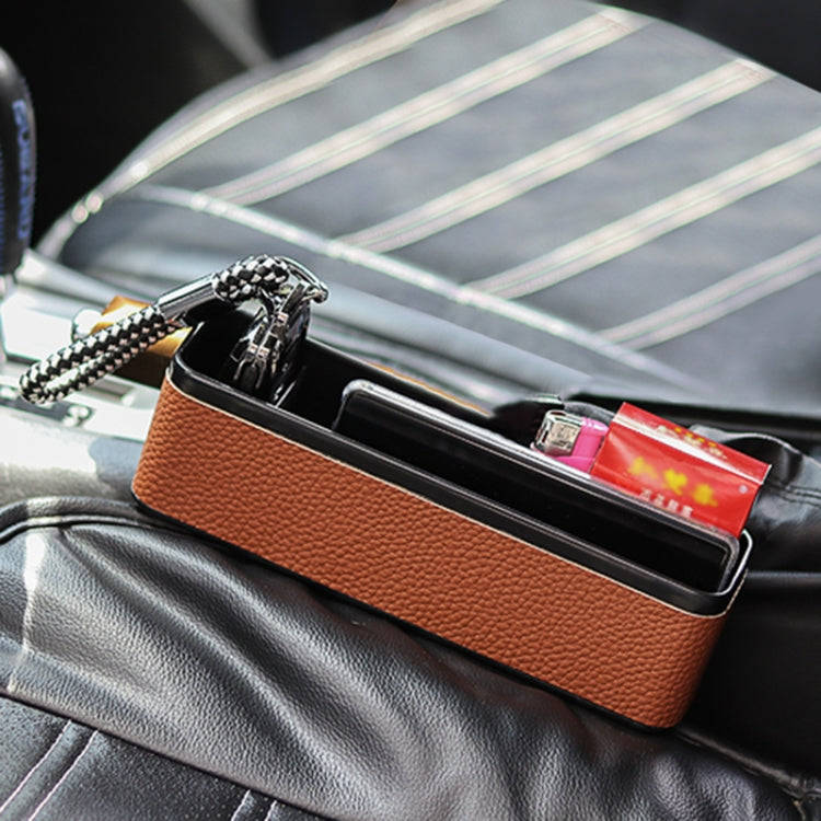 Universal Car Multi-functional Console Side Pocket Seat Gap Side Storage Box (Brown)
