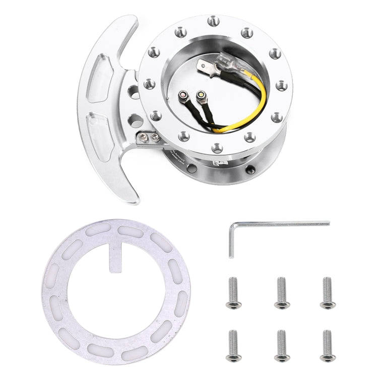 Car Tilt Racing Steering Wheel Quick Release Hub Kit Adapter Body Removable Snap Off Boss Kit(Sil...