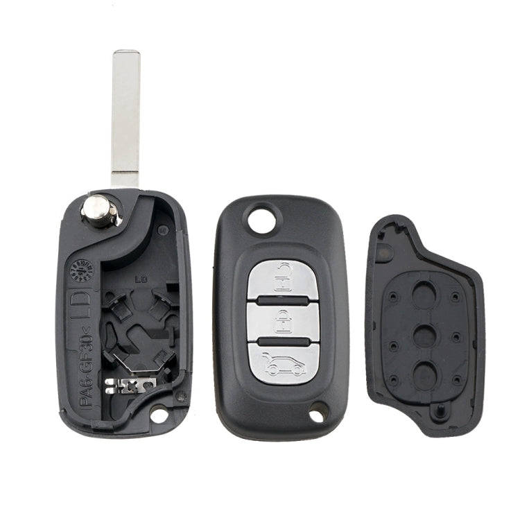 For RENAULT Clio / Megane / Kangoo / Modus Car Keys Replacement 3 Buttons Car Key Case with Folda...