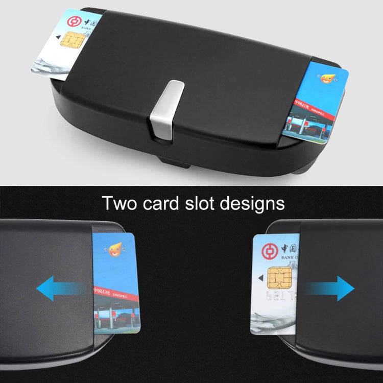 Car Multi-functional Glasses Case Sunglasses Box with Card Slot, Flat Style (Black)