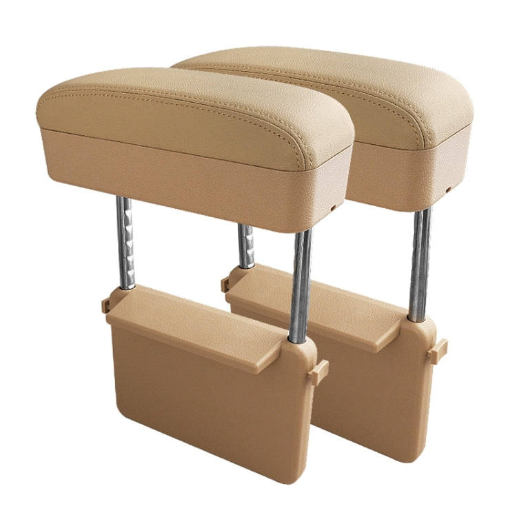 2 PCS Universal Car PU Leather Wrapped Armrest Box Cushion Car Armrest Box Mat with Storage Box (...