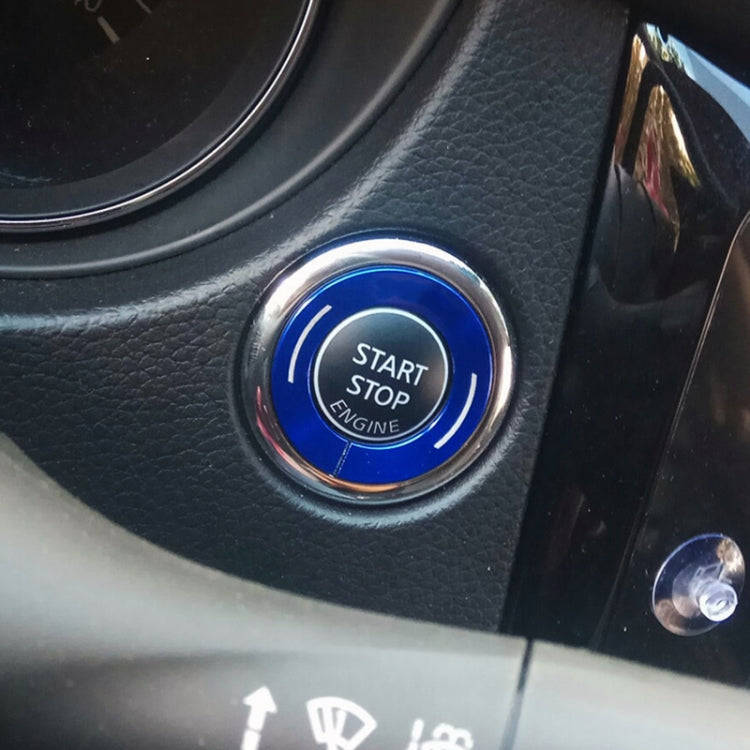 Car Engine Start Key Push Button Ring Trim Metal Sticker Decoration for Nissan X-TRAIL (Blue)