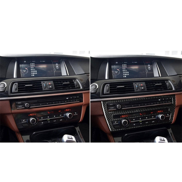 Carbon Fiber Car CD Panel Center Console Air Conditioning Panel Decorative Sticker for BMW 5 Seri...