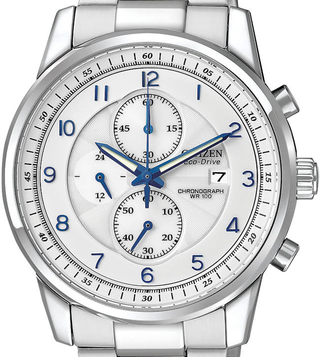 Authentic CITIZEN Eco-Drive Stainless Steel Chronograph Mens Watch
