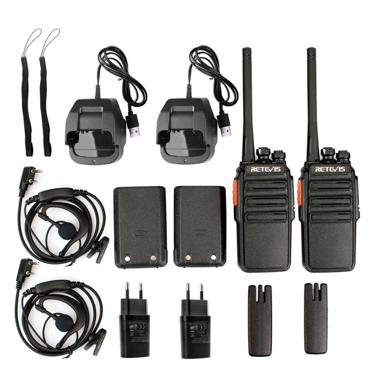 1 Pair RETEVIS RT24 EU Frequency PMR 446/400-470MHz 16CHS Two Way Radio Handheld Walkie Talkie, E...