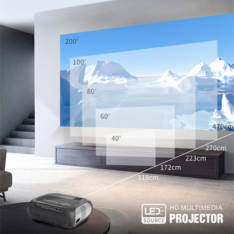 T7 1920x1080P 200 ANSI Portable Home Theater LED HD Digital Projector, Same Screen Version,US Plu...