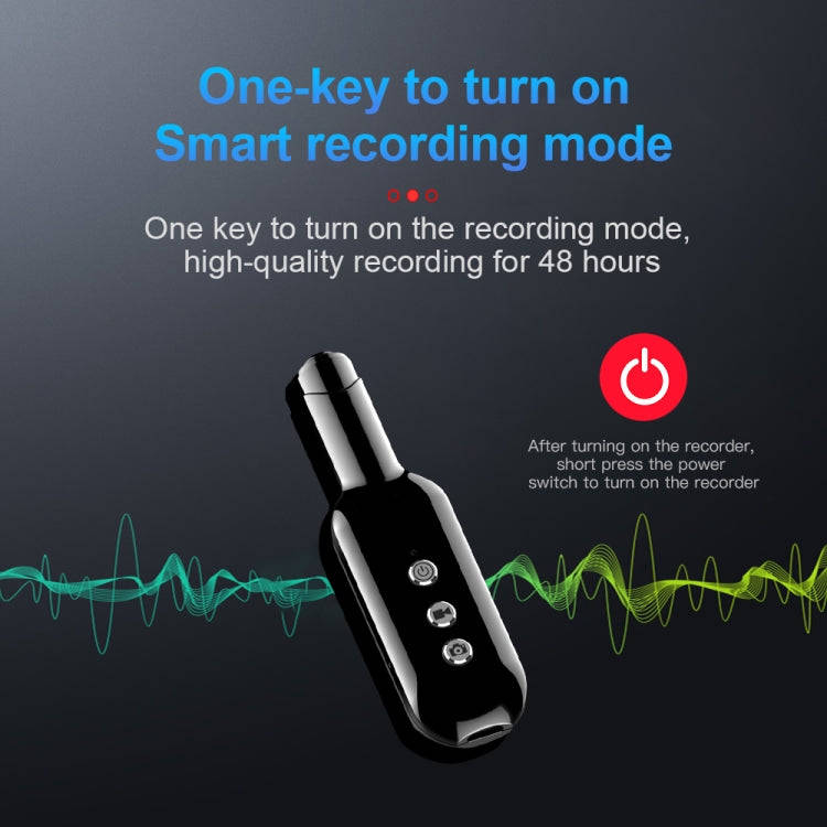 D3 AI Smart High-definition Noise Reduction Voice Recorder, Capacity:128GB(Black)