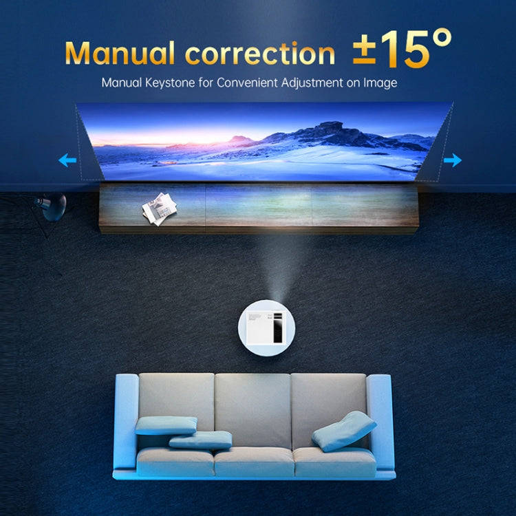 Y6 190ANSI 1024x600P LED Projector Support Screen Mirroring, AU Plug(White)