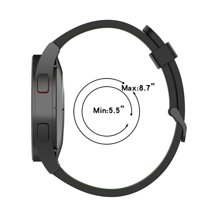 For Samsung Galaxy Watch 5 40mm 20mm Two-color Stripe Silicone Watch Band(Midnight Blue+White)