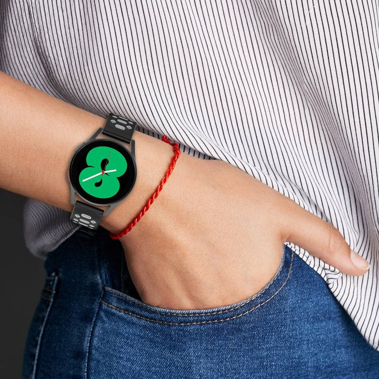For Samsung Galaxy Watch 5 40mm 20mm Two-color Diamond Silicone Watch Band(Midnight Blue+White)