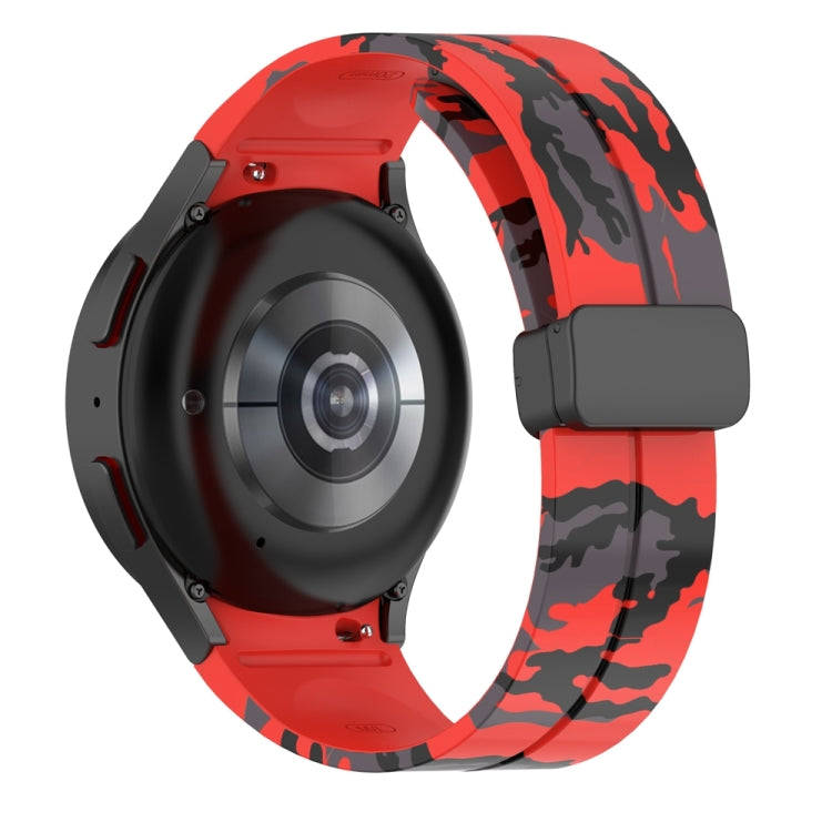 For Samsung Galaxy Watch5 / 5 Pro / Watch 4 / 4 Classic Magnetic Clasp Camouflage Silicone Watch ...
