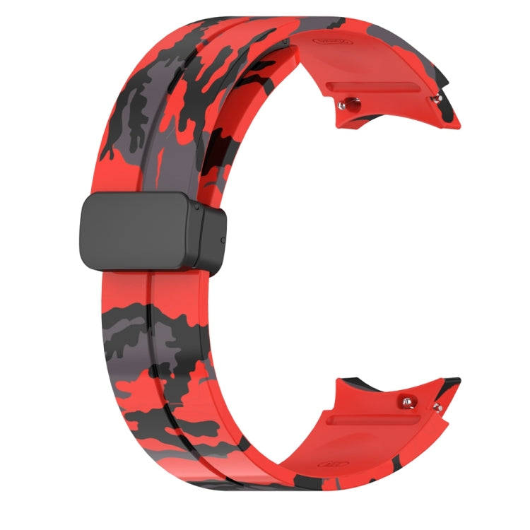 For Samsung Galaxy Watch5 / 5 Pro / Watch 4 / 4 Classic Magnetic Clasp Camouflage Silicone Watch ...