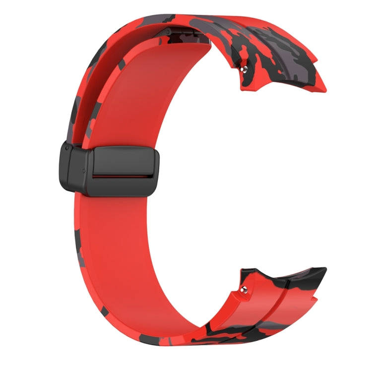 For Samsung Galaxy Watch5 / 5 Pro / Watch 4 / 4 Classic Magnetic Clasp Camouflage Silicone Watch ...