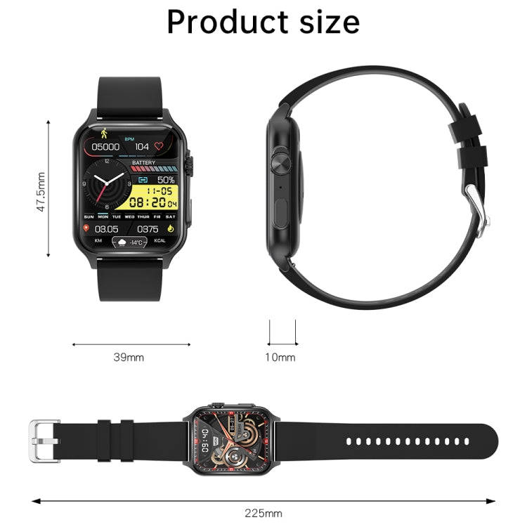 KT64 1.96 inch IPS Screen Smart Watch Supports Bluetooth Calls/Blood Oxygen Monitoring(Gold)