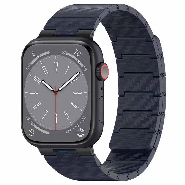 For Apple Watch SE 40mm Carbon Fiber Magnetic Loop Watch Band(Midnight Blue)