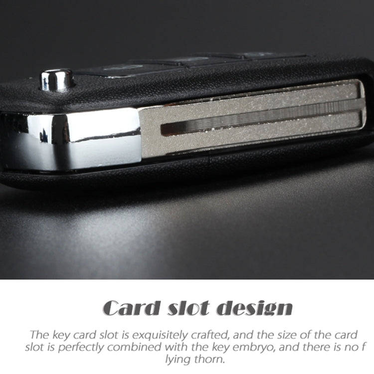 For Hyundai 3-button Folding Car Key Shell with Silver Metal Edge