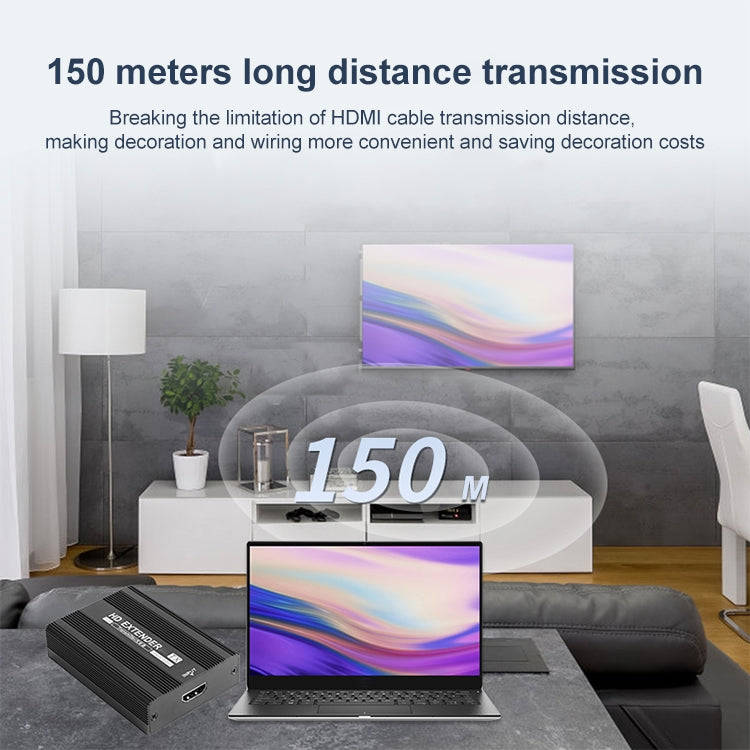 Measy ET1815 HDMI Extender Transmitter and Receiver Converter, Transmission Distance: 150m, Plug:US