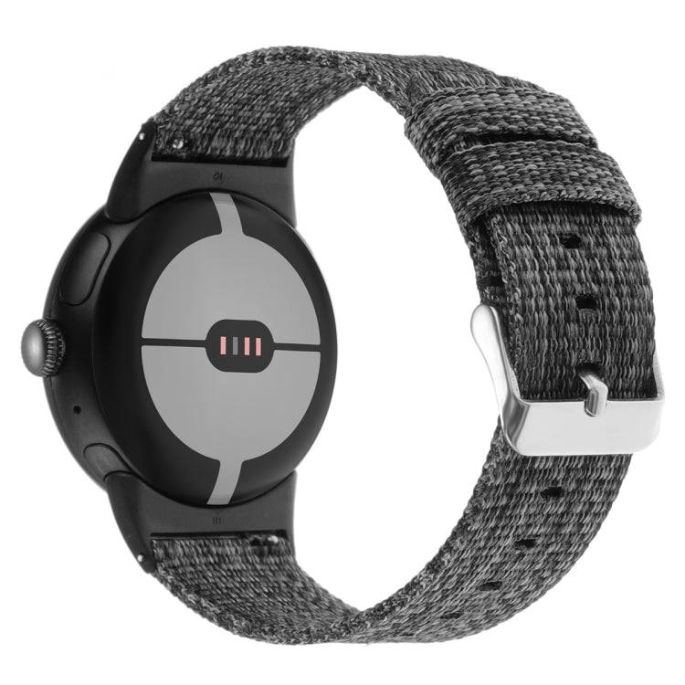 For Google Pixel Watch 4 / 3 / 2 / 1 41mm Nylon Canvas Watch Band(Grey)