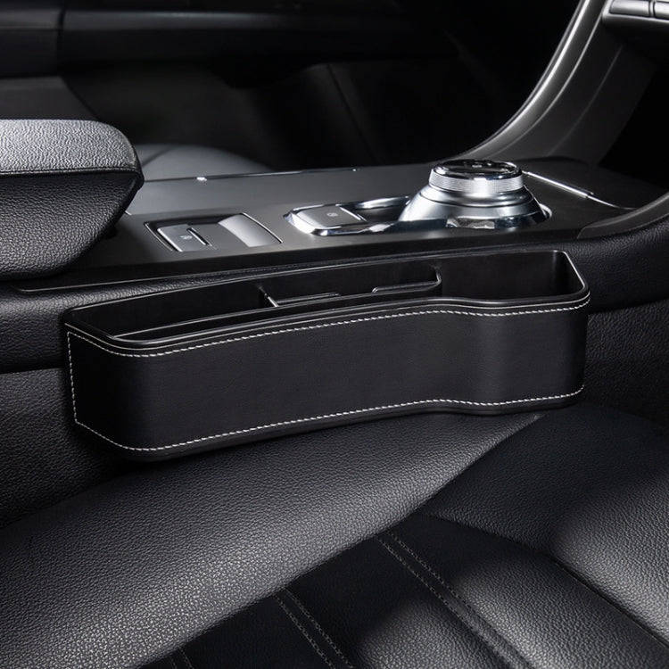 Car Multi-functional Console Box Cup Holder Seat Gap Side Storage Box, Leather Style, Color:Black...