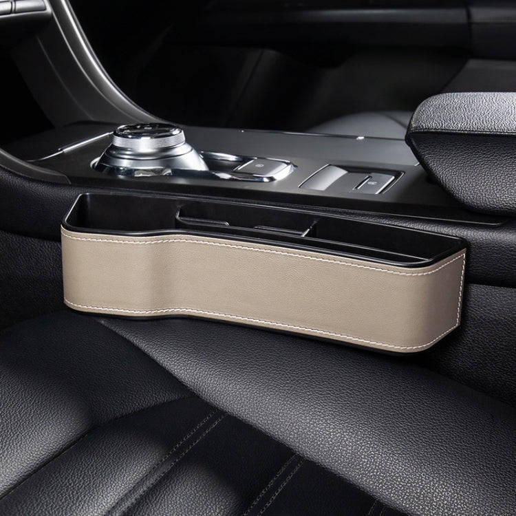 Car Multi-functional Console Box Cup Holder Seat Gap Side Storage Box, Leather Style, Color:Beige...
