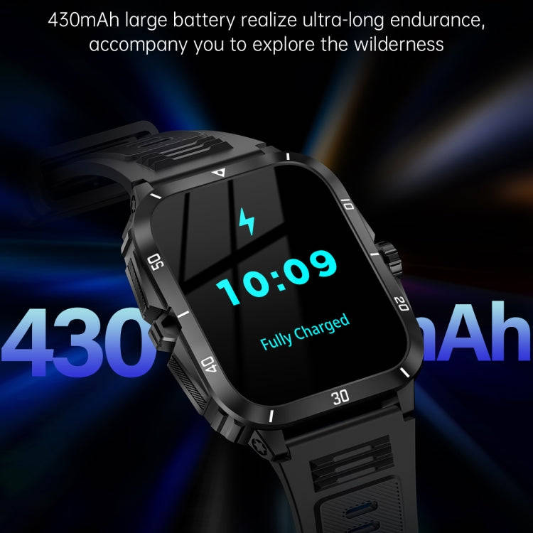 KT71 1.96 inch HD Square Screen Rugged Smart Watch Supports Bluetooth Calls/Sleep Monitoring/Bloo...