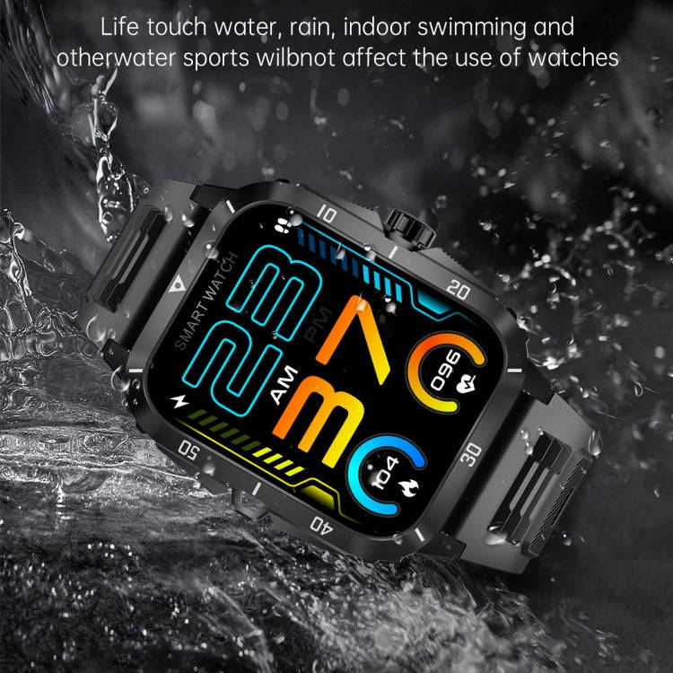 KT71 1.96 inch HD Square Screen Rugged Smart Watch Supports Bluetooth Calls/Sleep Monitoring/Bloo...