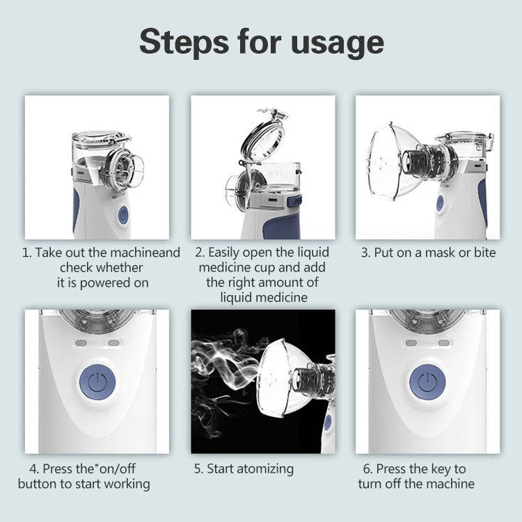 Portable Ultrasonic Nebulizer Mini Handheld Inhaler Respirator Health Care Home Machine Atomizer ...