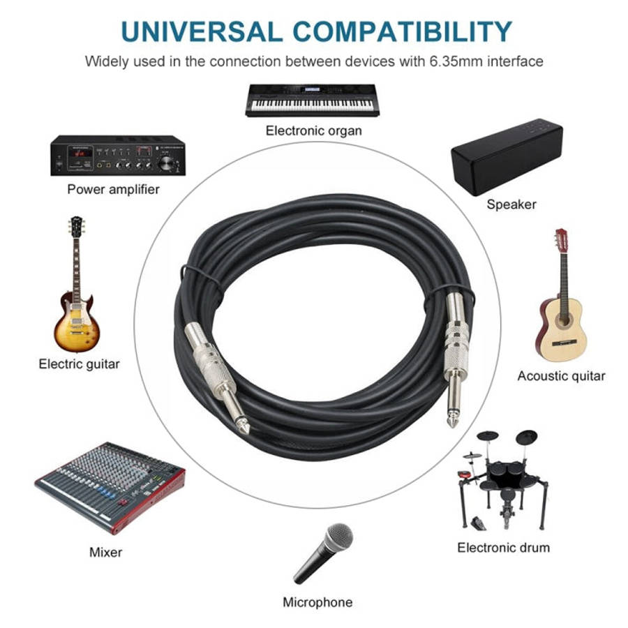 5m  1/4 inch (6.35mm) Male to Male Shielded Jack Mono Plugs Audio Patch Cable