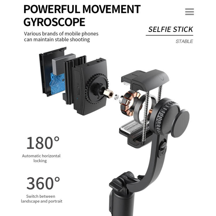 Q08 Gimbal Stabilizer Bluetooth Remote Control Tripod Selfie Stick (Black)
