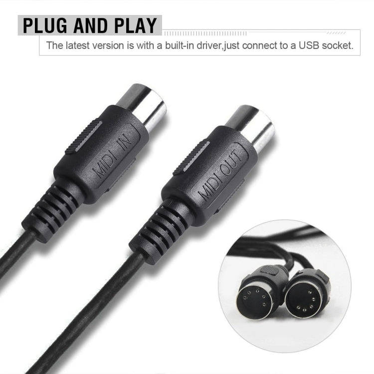 WERSI UM-18 USB MIDI Cable MidiPort Midi Cable Electric Piano Electronic Drum Music Editing Line,...