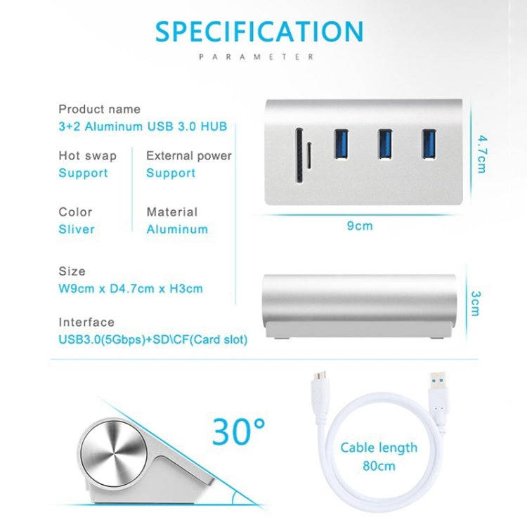 Rocketek HUB-3PC2 High Speed USB 3.0 Splitter HUB Adapter (White)