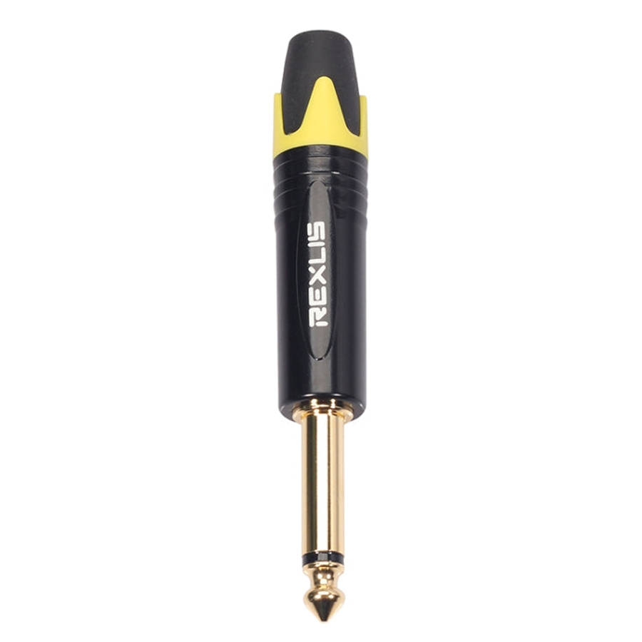 10 PCS TC202 6.35mm Gold-plated Mono Sound Welding Audio Adapter Plug(Yellow)
