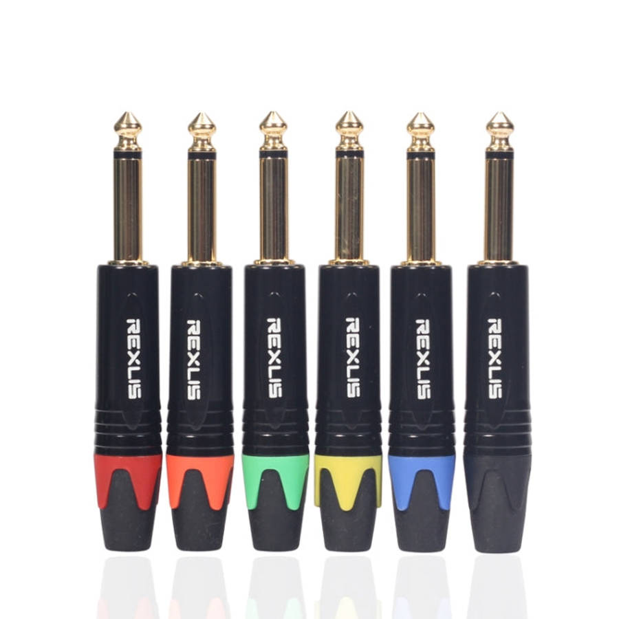 10 PCS TC202 6.35mm Gold-plated Mono Sound Welding Audio Adapter Plug(Yellow)