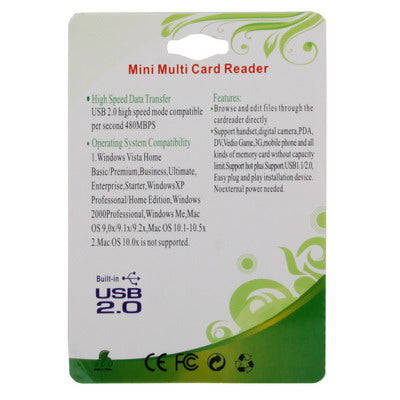 USB 2.0 Multi Card Reader, Support SD/MMC, MS, TF, M2 Card(Orange)